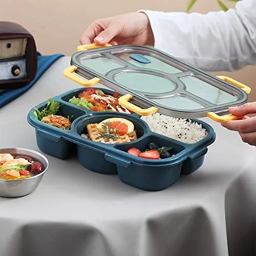 Homlly 5 Compartments Leakproof Salad Bento Lunch Box Container