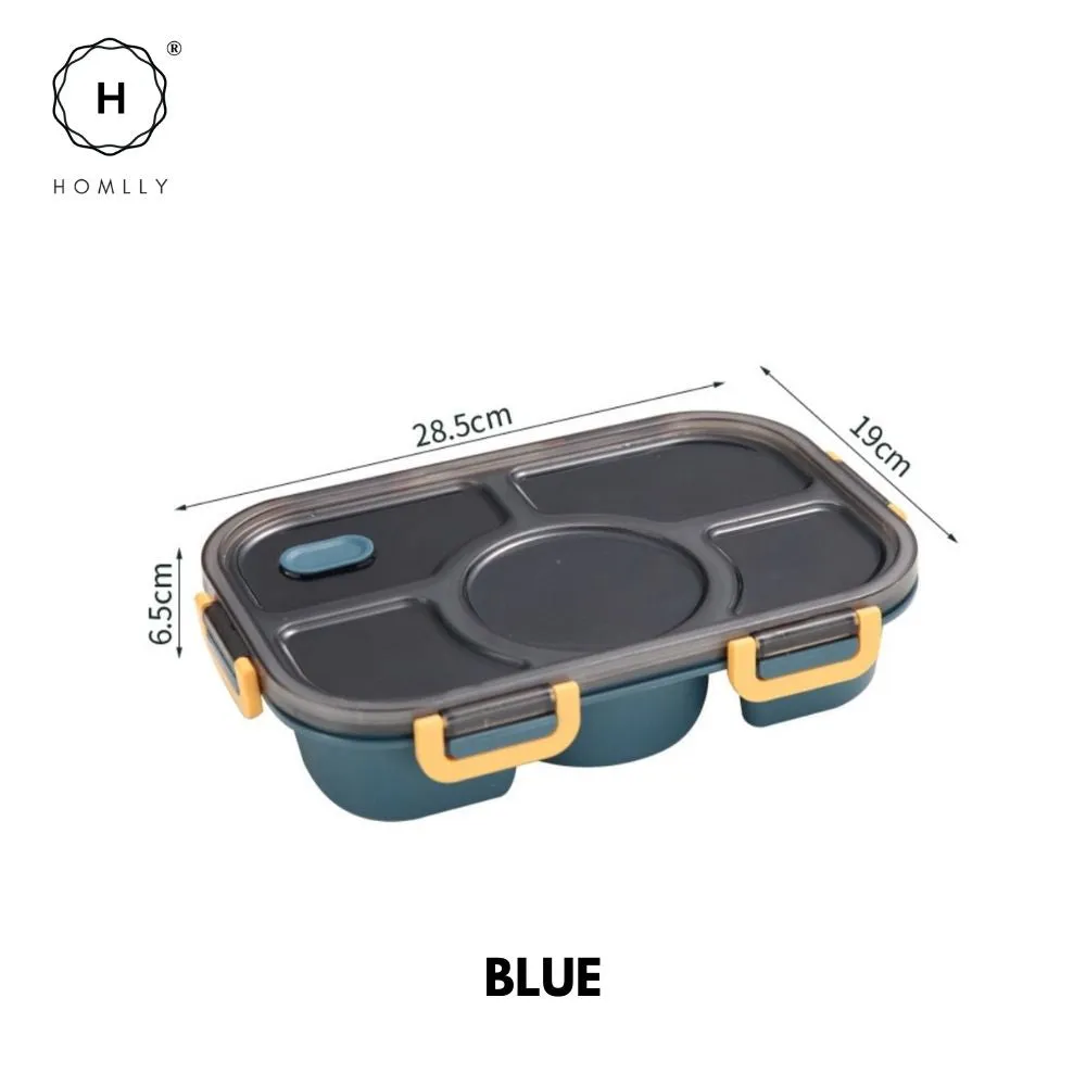 Homlly 5 Compartments Leakproof Salad Bento Lunch Box Container