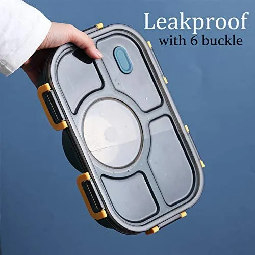 Homlly 5 Compartments Leakproof Salad Bento Lunch Box Container