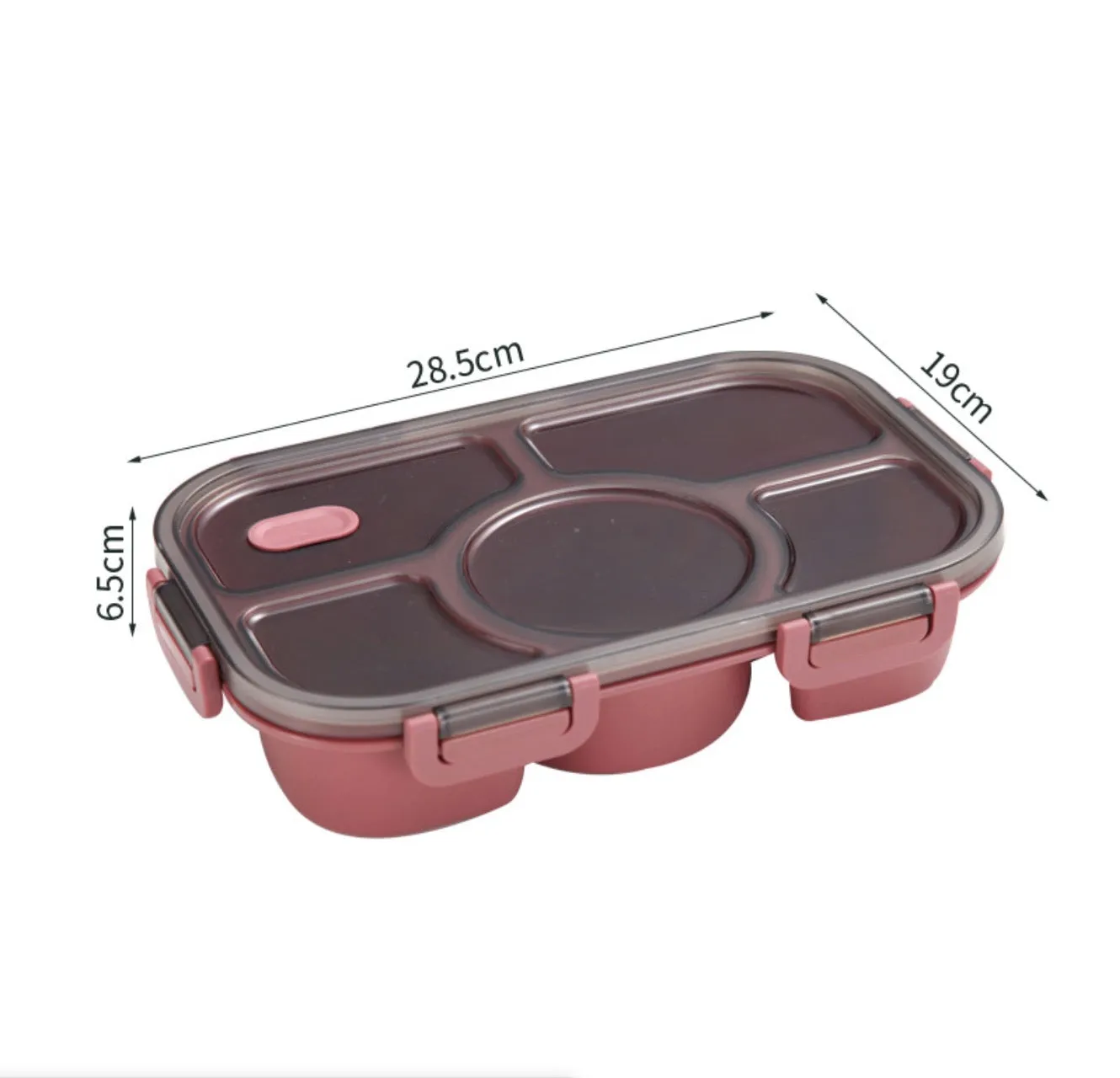 Homlly 5 Compartments Leakproof Salad Bento Lunch Box Container