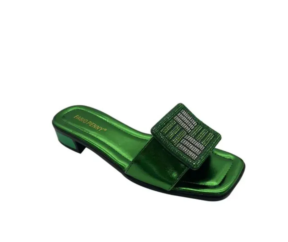 Italy new solid color bright diamond design women's flat slippers summer leisure holiday women's slippers