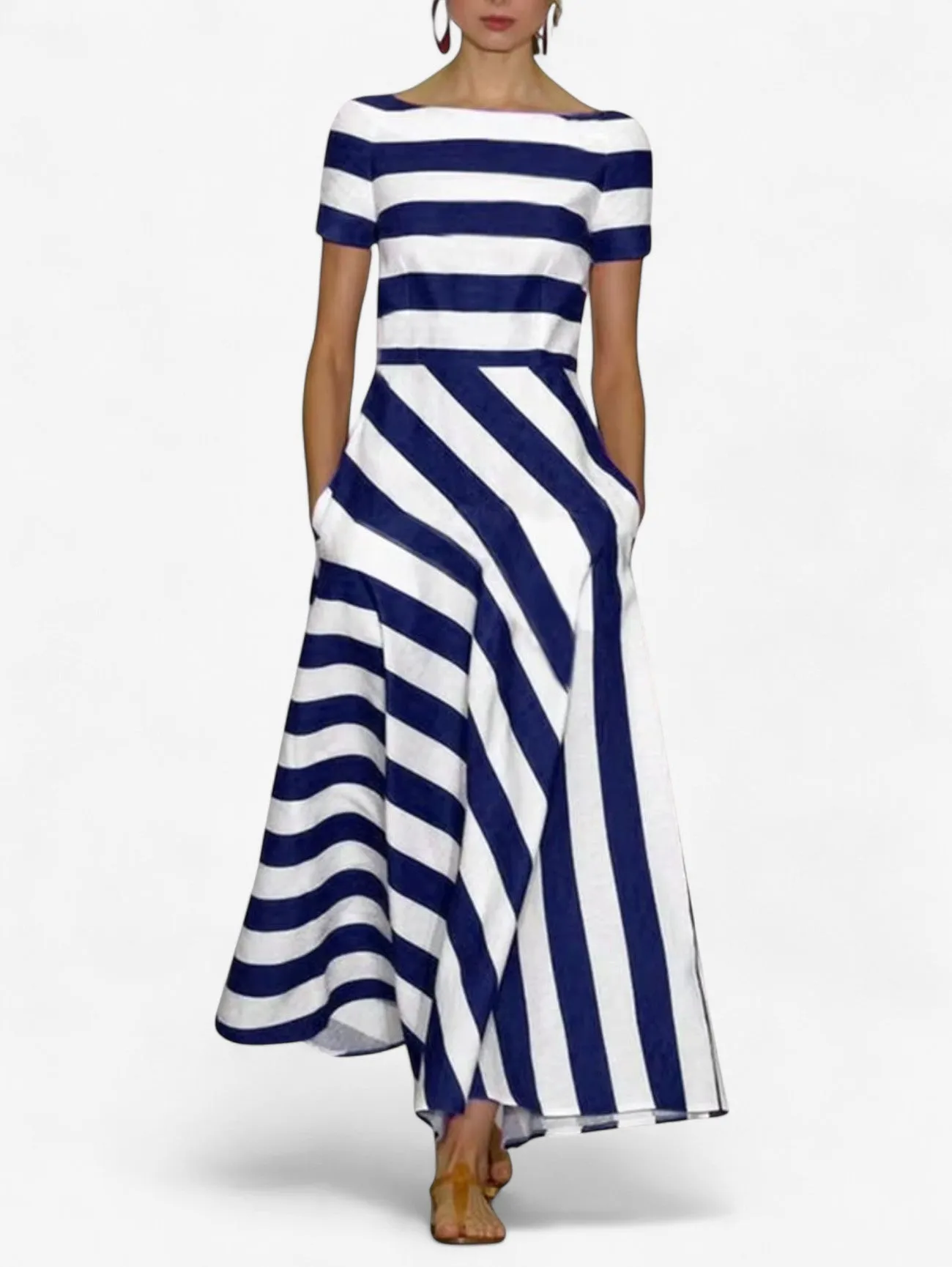 Jada | Women's Casual Striped Summer Maxi Dress