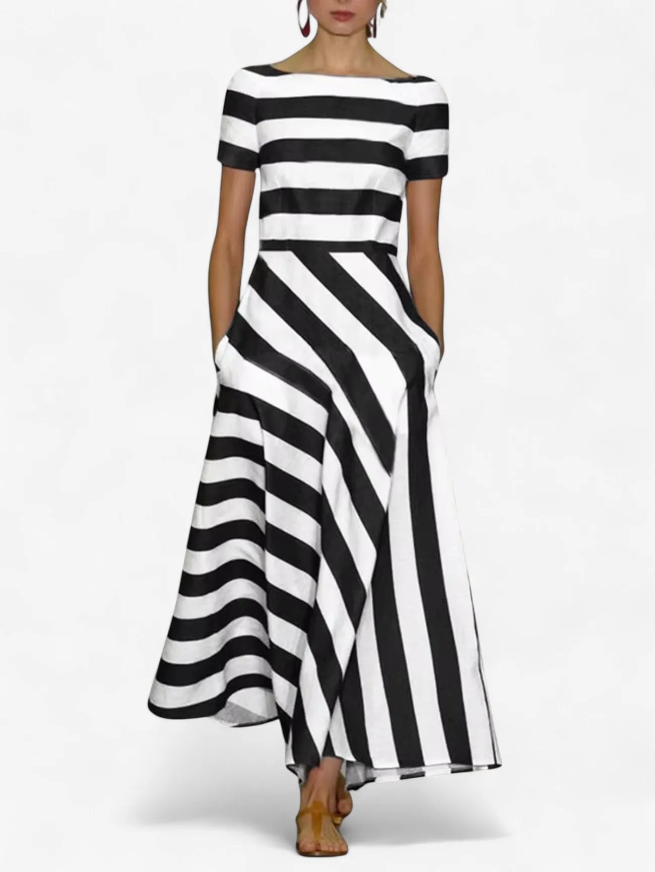 Jada | Women's Casual Striped Summer Maxi Dress