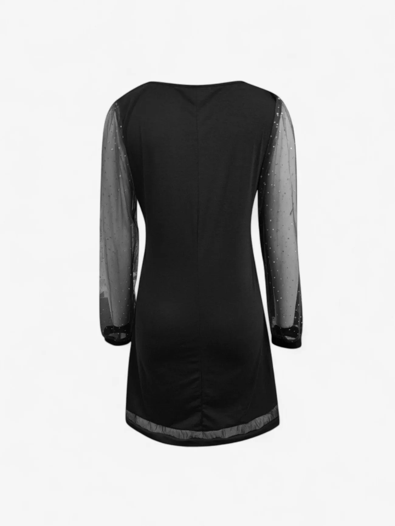 Jada | Women’s V Neck Glitter Evening Party Dress Long Sleeve