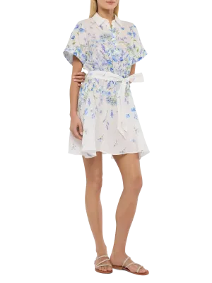 Joseline linen dress with floral print