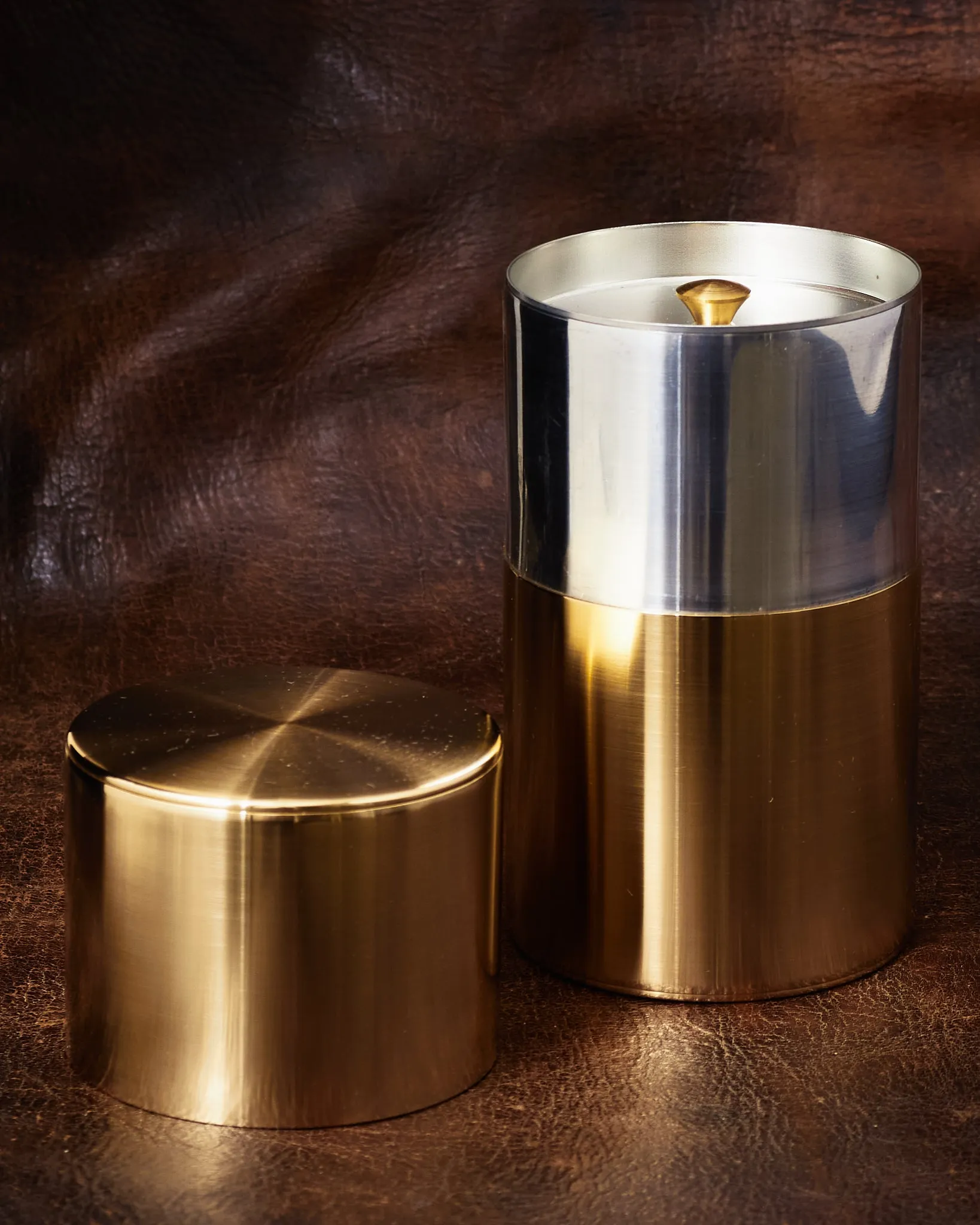Kaikado Tea Caddy Brass Long 200g