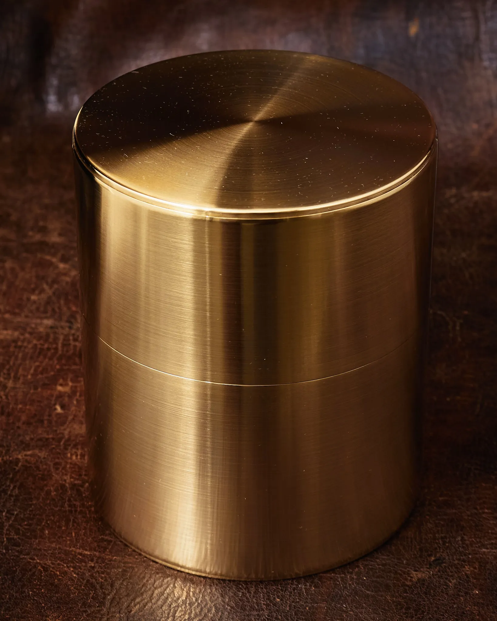Kaikado Tea Caddy Brass Wide 400g