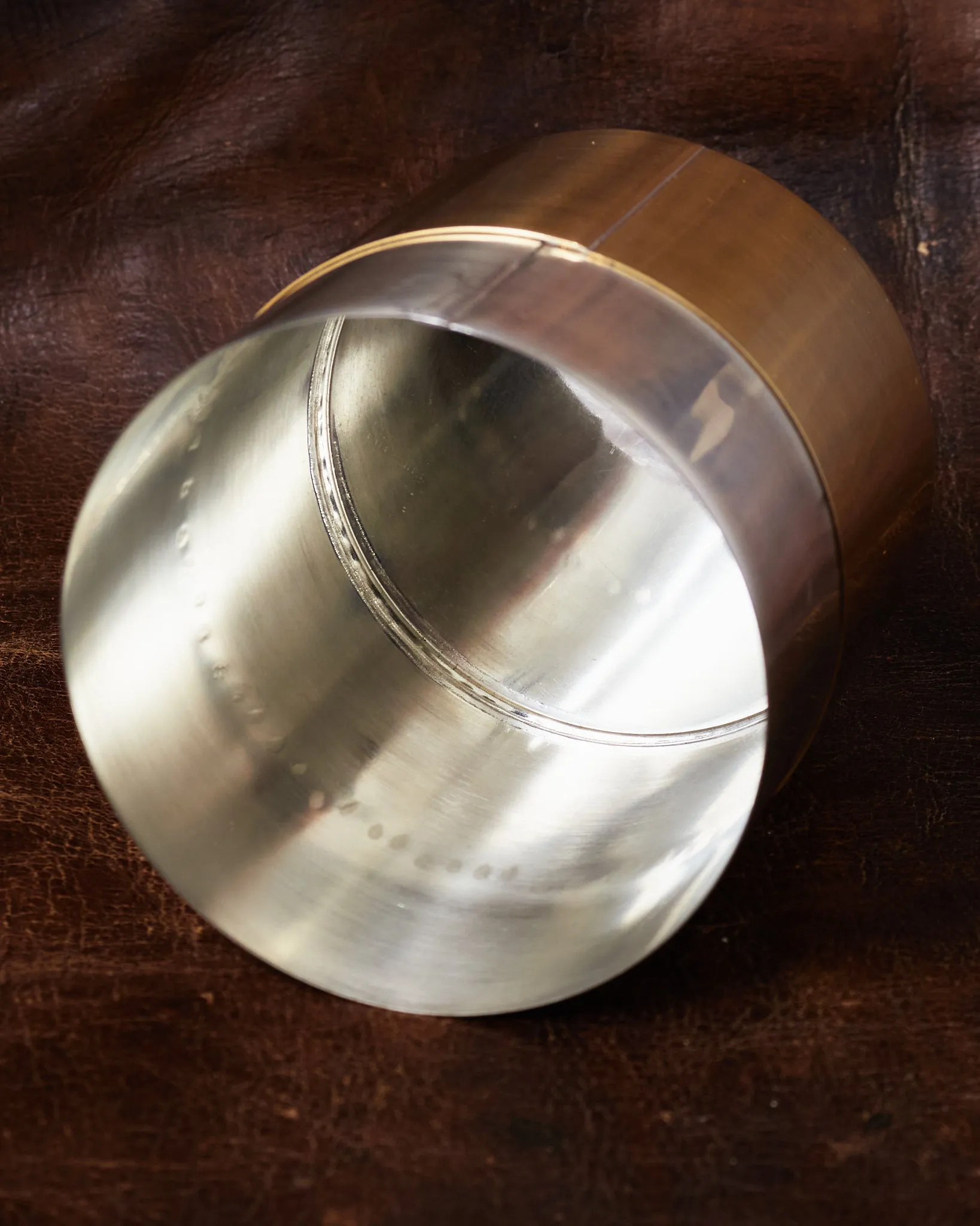 Kaikado Tea Caddy Brass Wide 400g