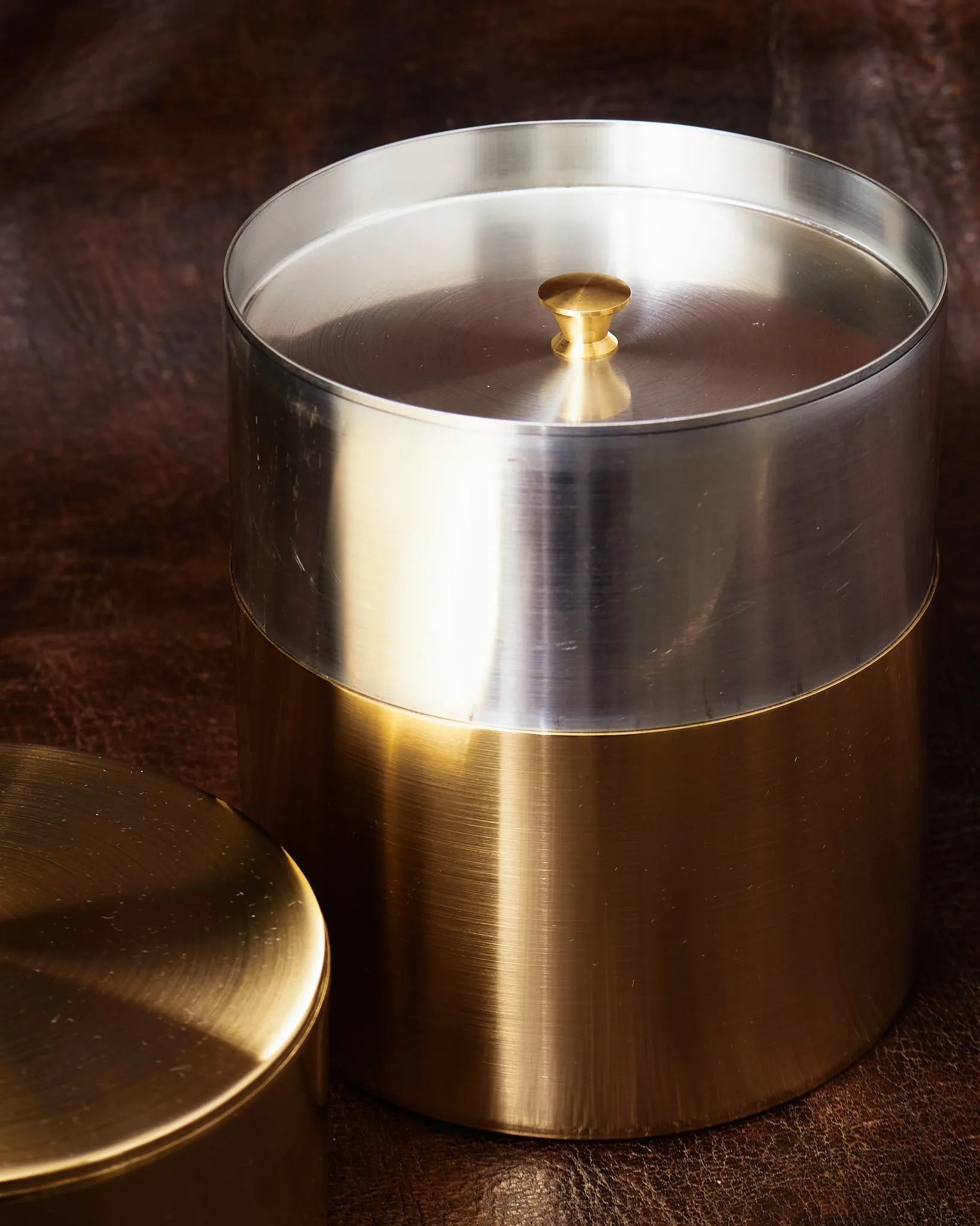 Kaikado Tea Caddy Brass Wide 400g