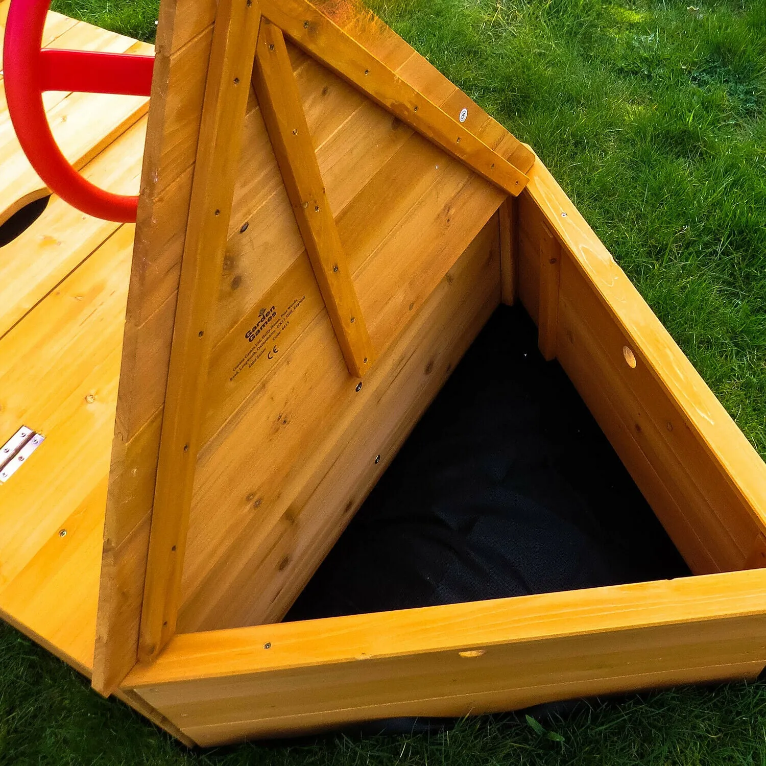 Kids Eco Conscious Fully Treated 100% Fir Wood 2-in-1 Pirate Ship Sandpit with Sun Canopy & Storage | 1.65m Long | All ages