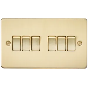 Knightsbridge FP4200BB Flat Plate 10AX 6G 2-Way Switch - Brushed Brass