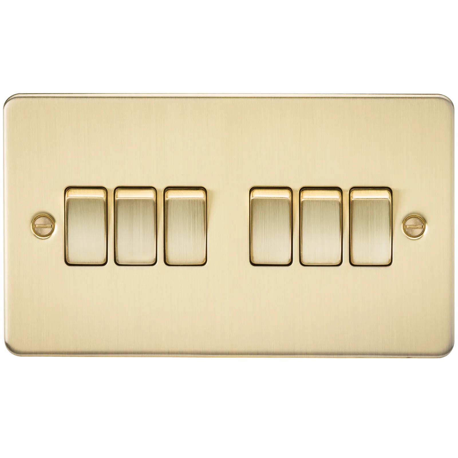 Knightsbridge FP4200BB Flat Plate 10AX 6G 2-Way Switch - Brushed Brass