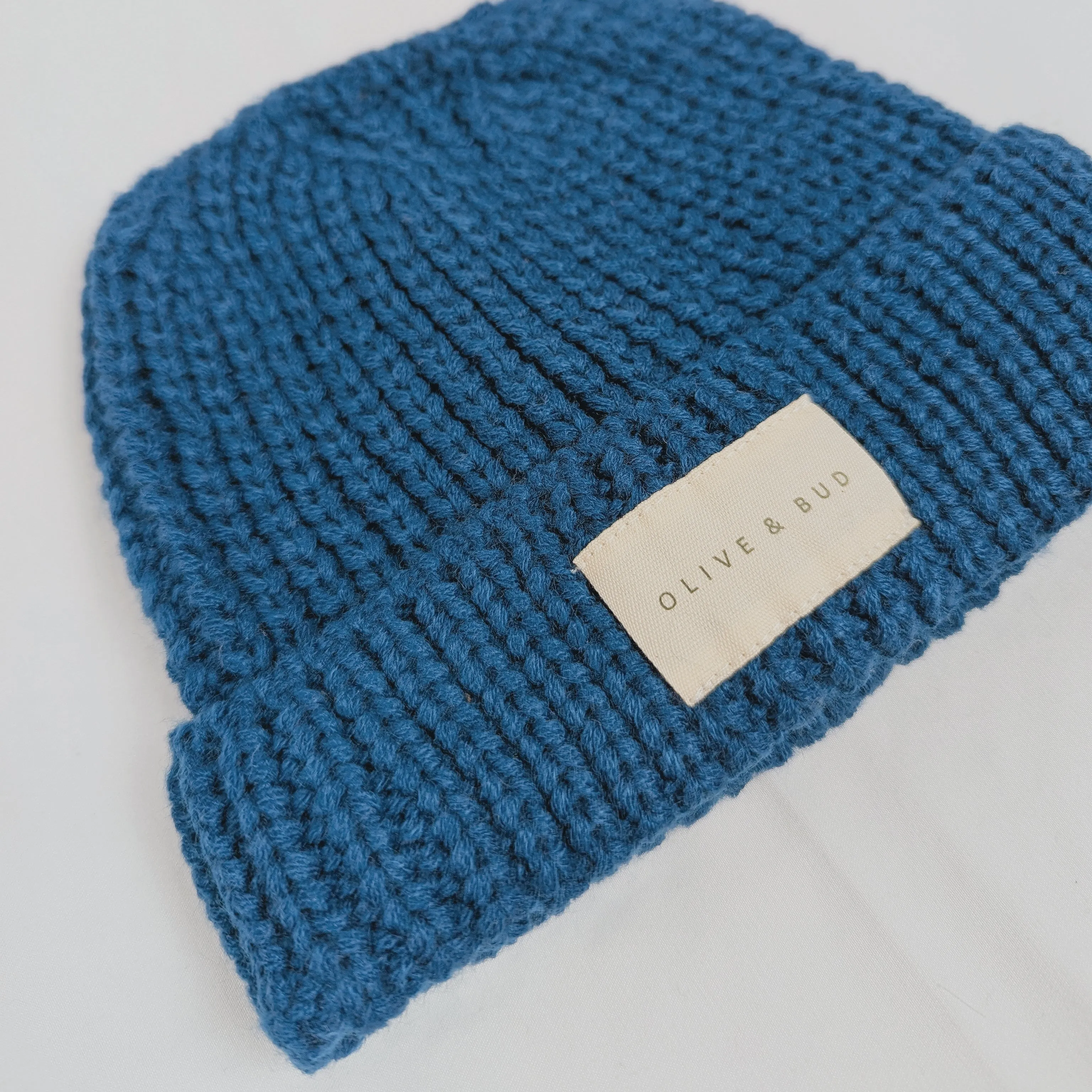 Knitted Beanie Hat - Berry Blue