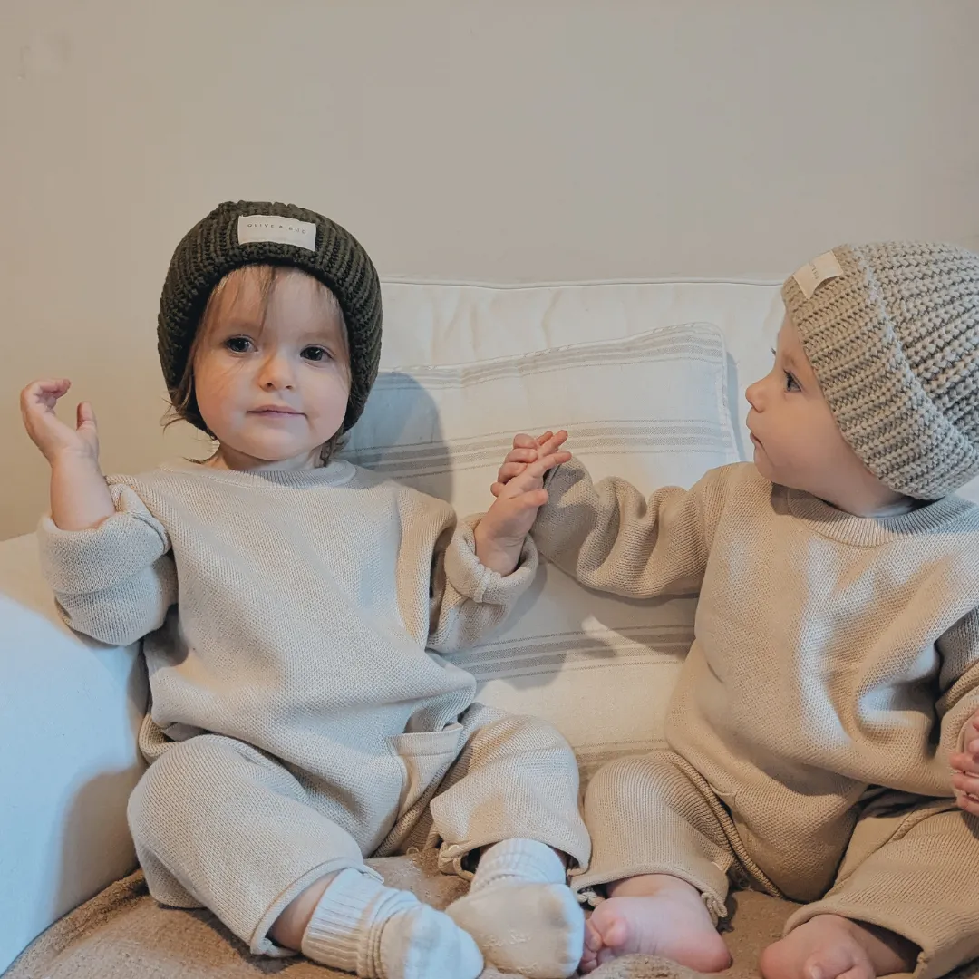 Knitted Beanie Hat - Moss