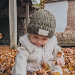 Knitted Beanie Hat - Moss