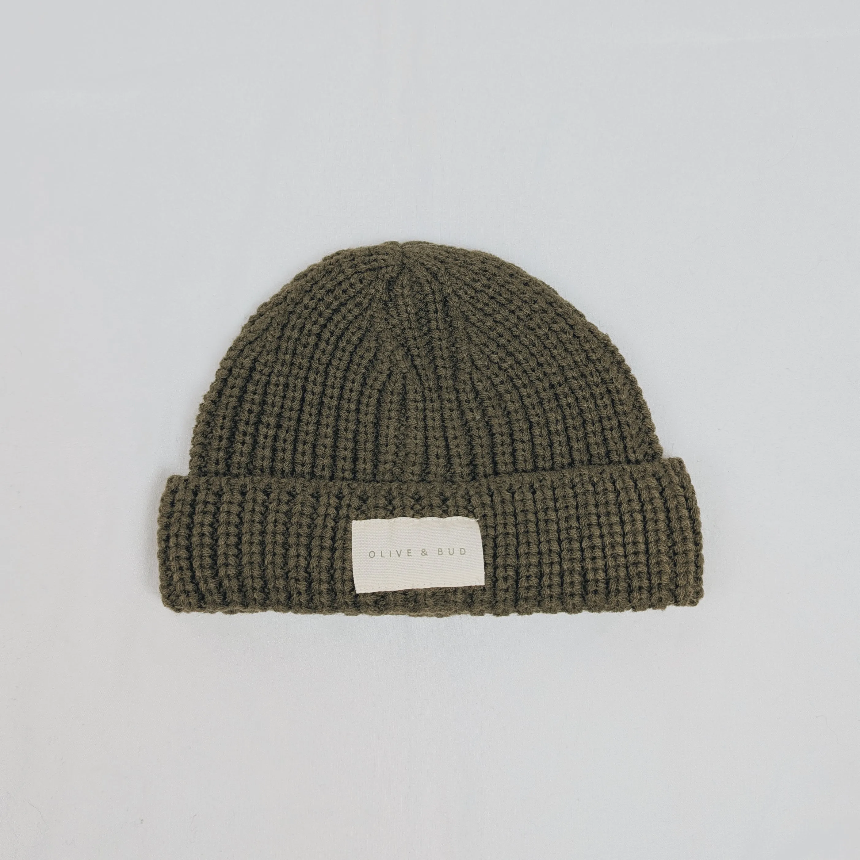 Knitted Beanie Hat - Moss