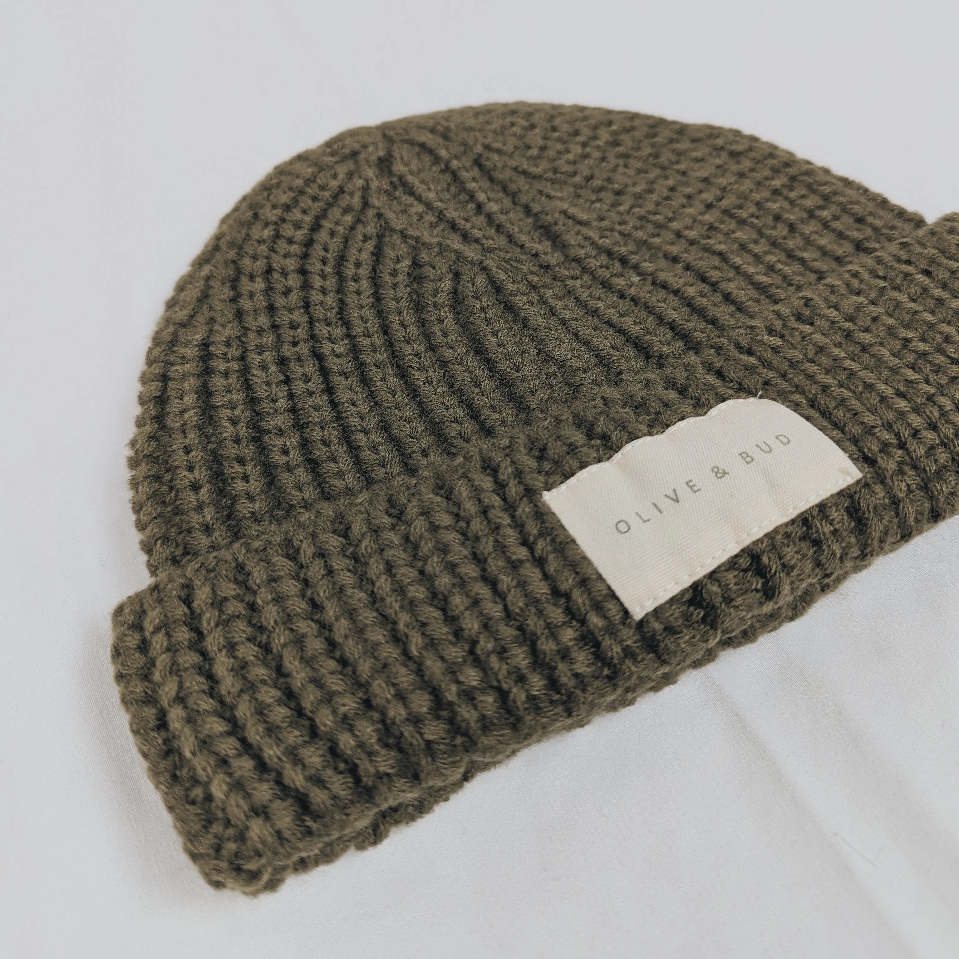 Knitted Beanie Hat - Moss