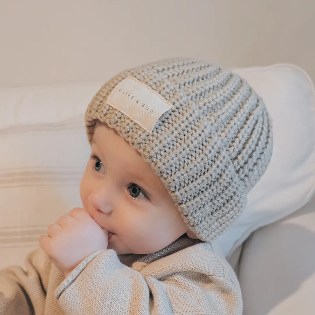 Knitted Beanie Hat - Mushroom