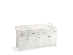KOHLER K-35023 Malin by Studio McGee 72" bathroom vanity cabinet with sinks and quartz top