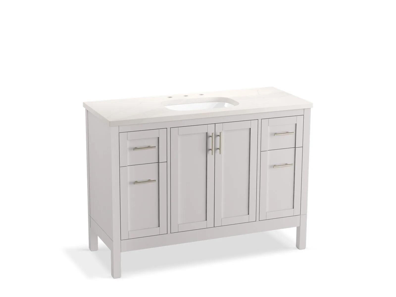 KOHLER K-39606-ASB Hadron 48" bathroom vanity cabinet with sink and quartz top