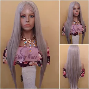 Lace Front Wig Silver Blonde Wig For Women HD Lace Wig With Baby Hair Long Straight Wig Chemo Alopecia Wig Glory Tress - DIVA
