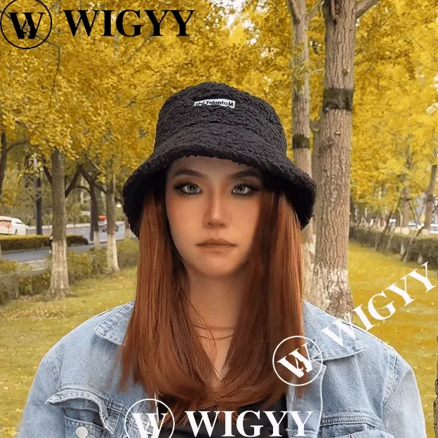 Lamb Hair Fisherman Hat mid-Length Wig
