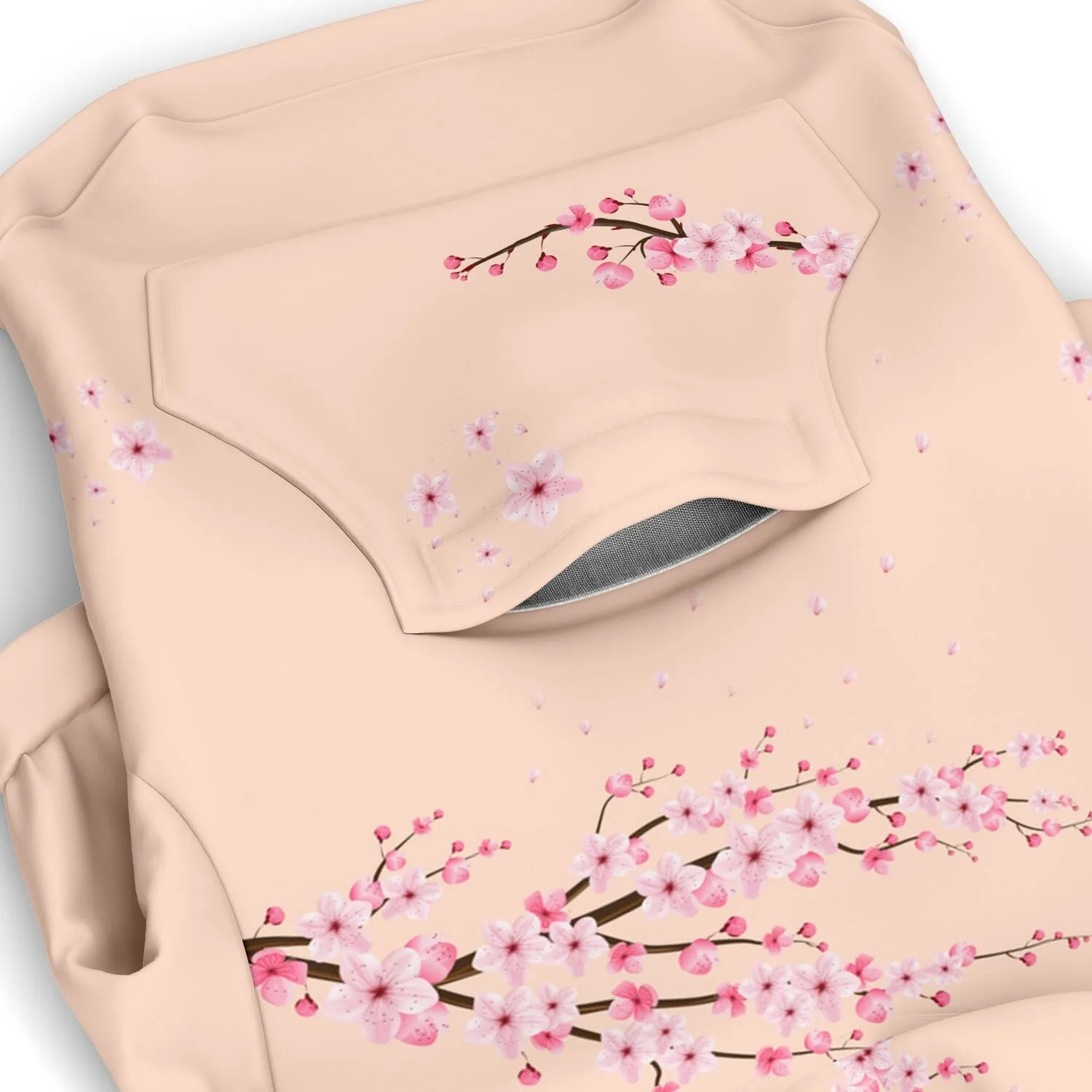 Light Pink Sakura Athletic Dog Zip-Up Hoodie