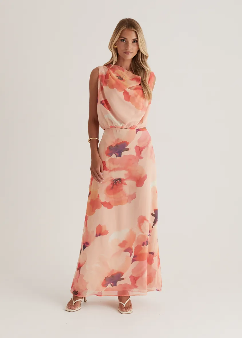 Lilyfield Crop - Peach Floral