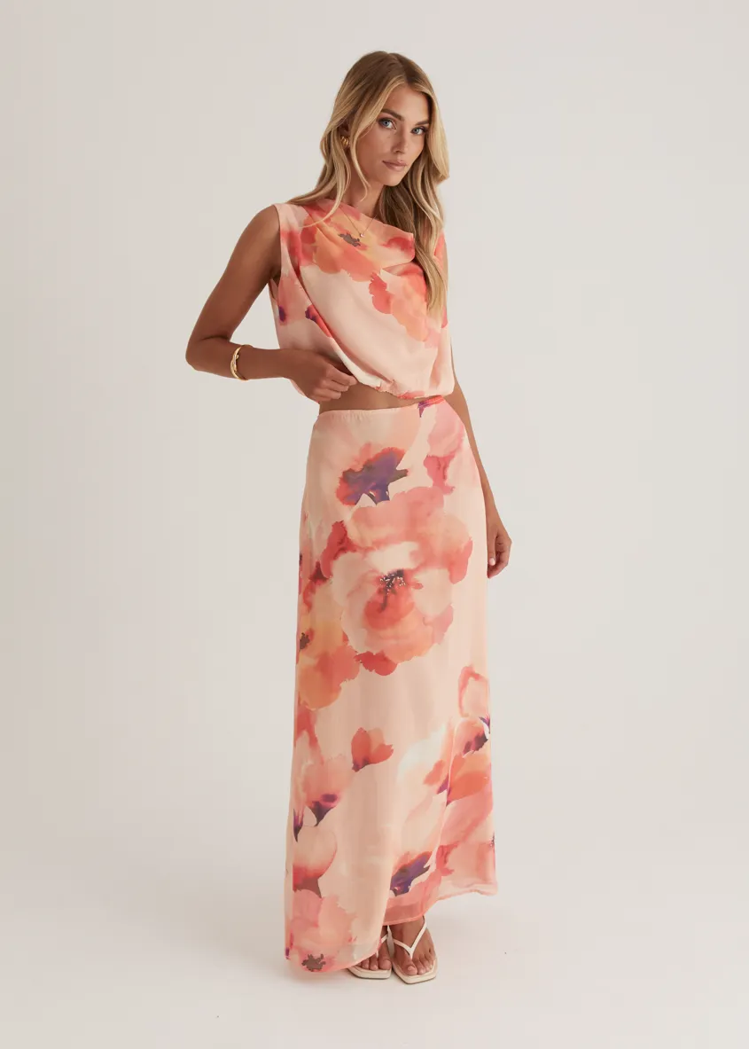 Lilyfield Crop - Peach Floral