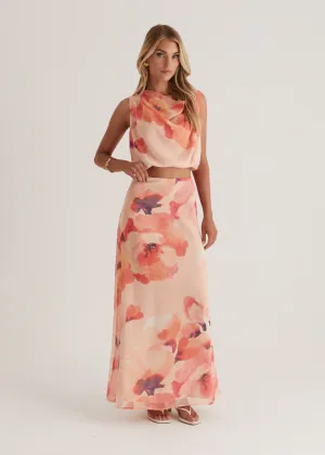 Lilyfield Crop - Peach Floral