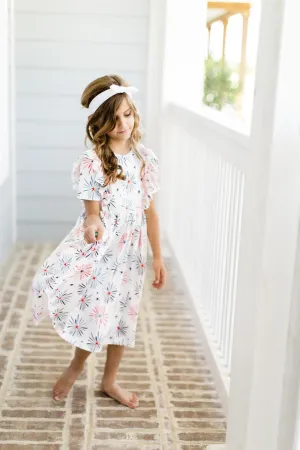 LITTLE FIRECRACKER SS RUFFLE TWIRL DRESS