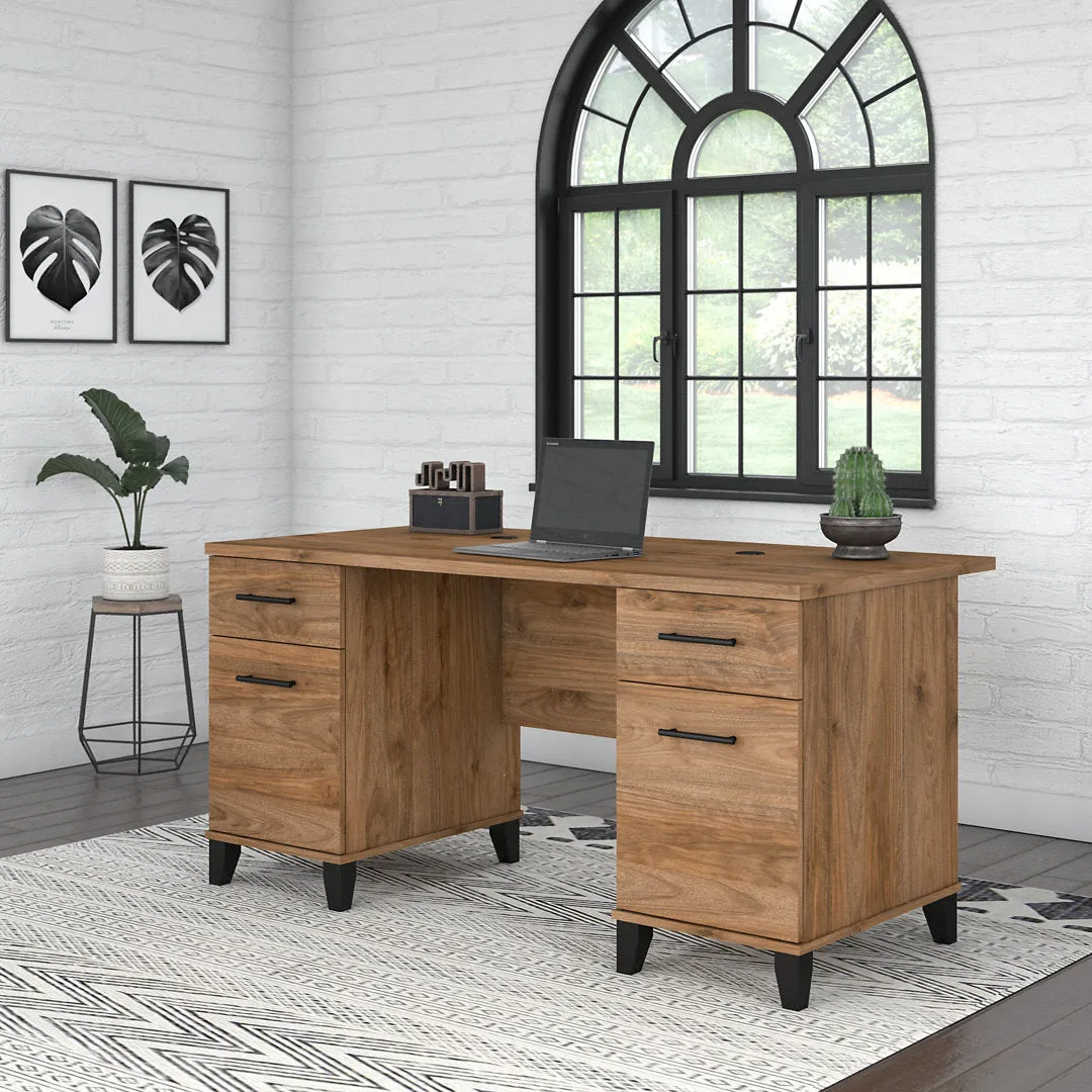 Magomed Executive Desk Gracie Oaks Color: Fresh Walnut