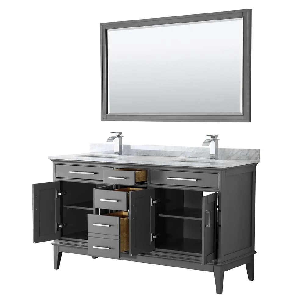 Margate 60 Inch Double Bathroom Vanity in Dark Gray