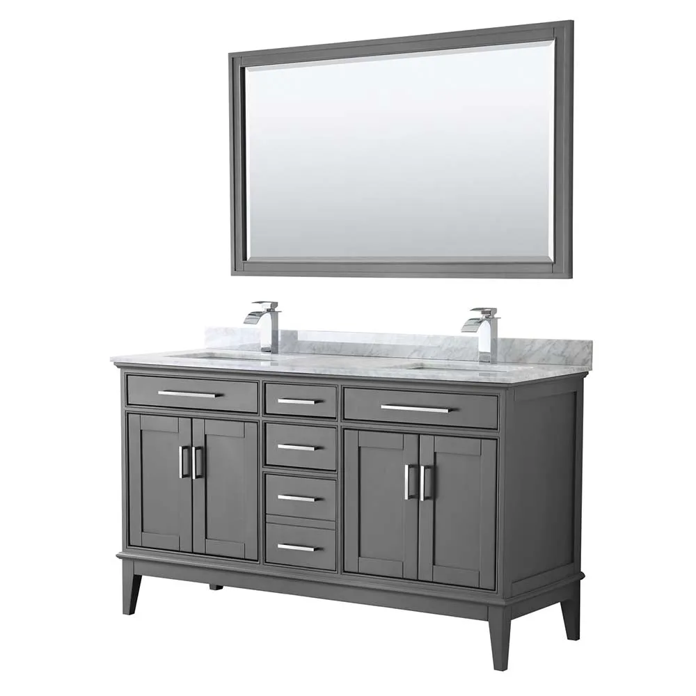 Margate 60 Inch Double Bathroom Vanity in Dark Gray