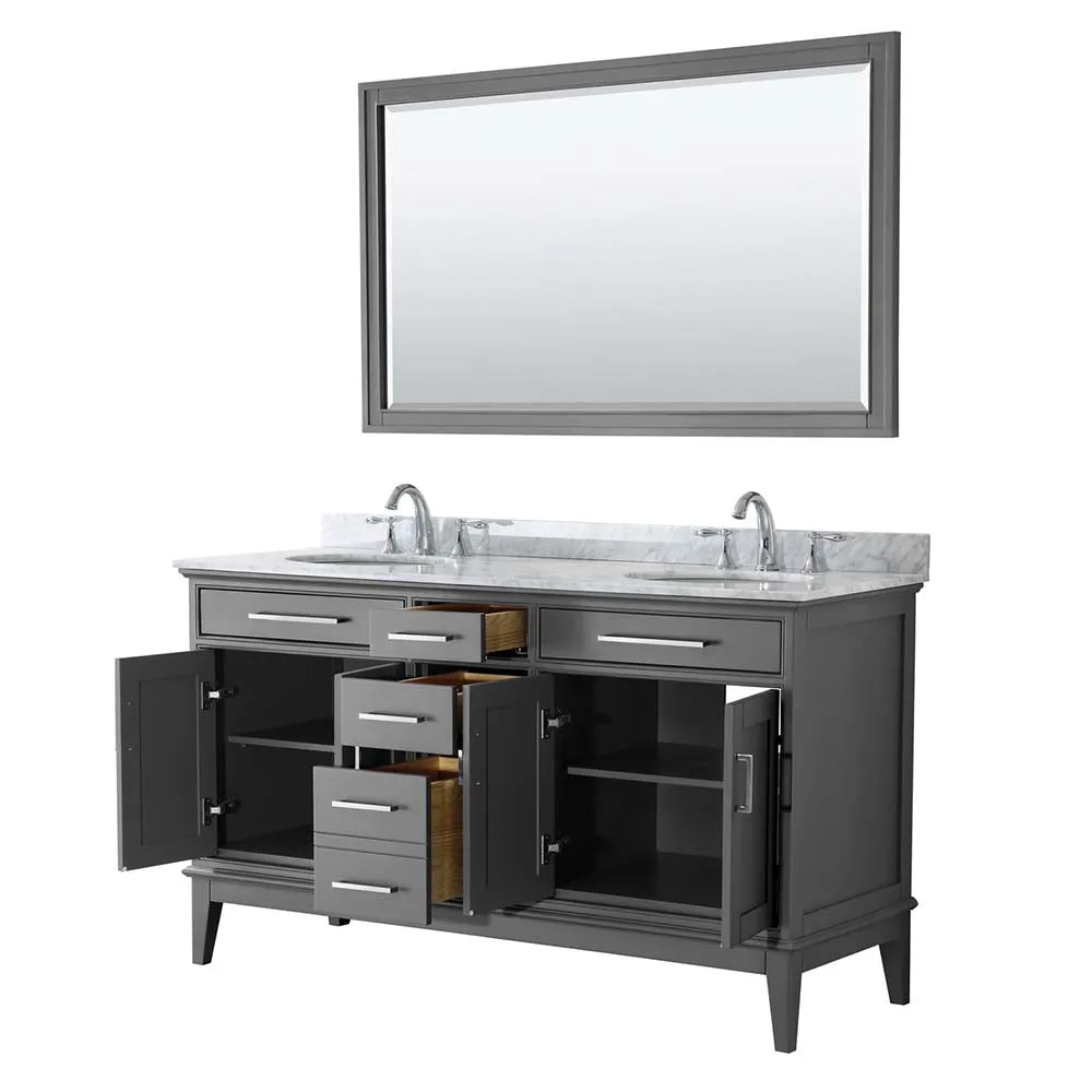 Margate 60 Inch Double Bathroom Vanity in Dark Gray
