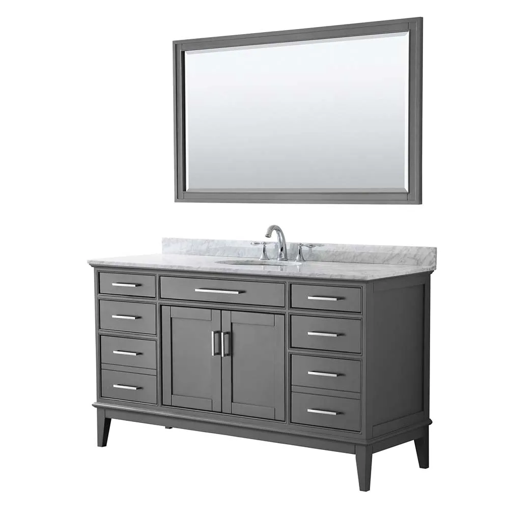 Margate 60 Inch Single Bathroom Vanity in Dark Gray