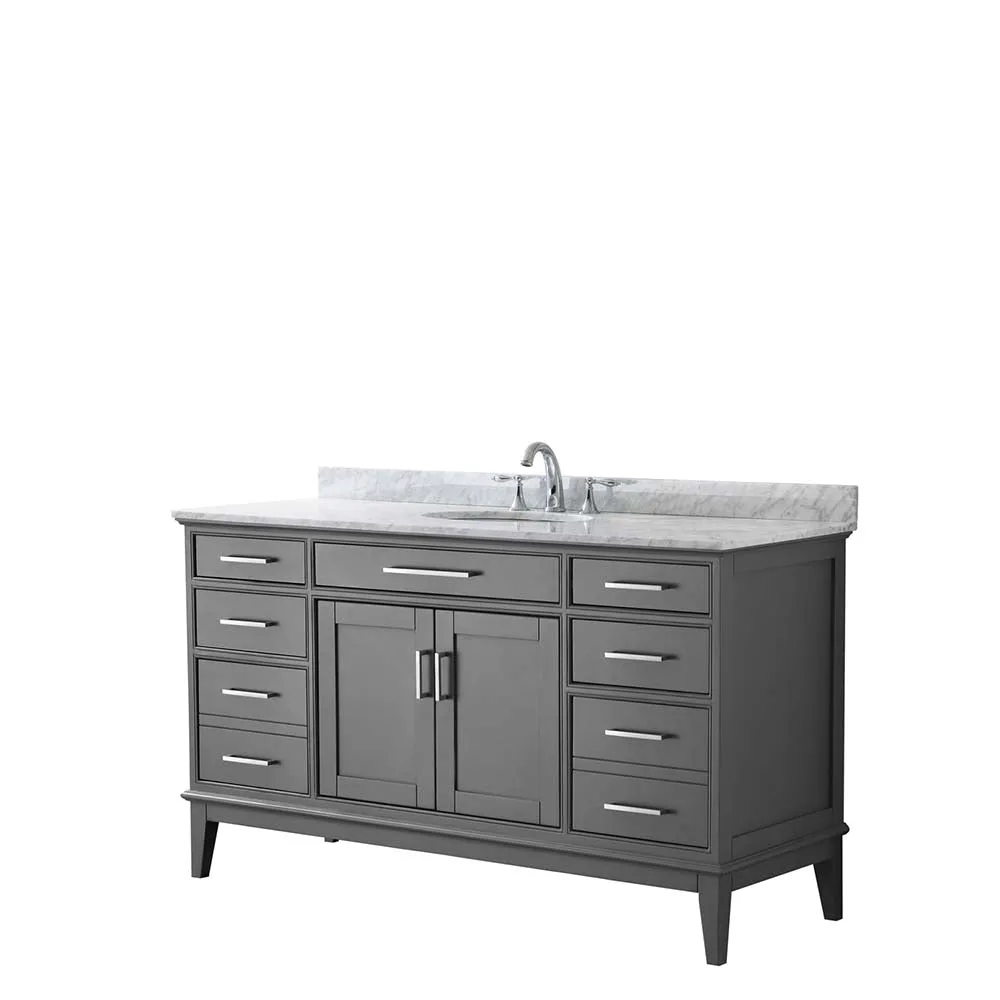Margate 60 Inch Single Bathroom Vanity in Dark Gray