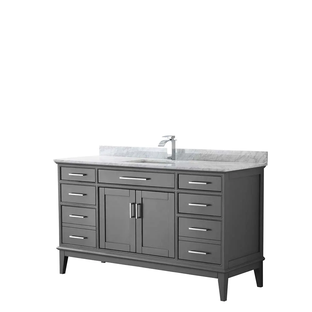 Margate 60 Inch Single Bathroom Vanity in Dark Gray