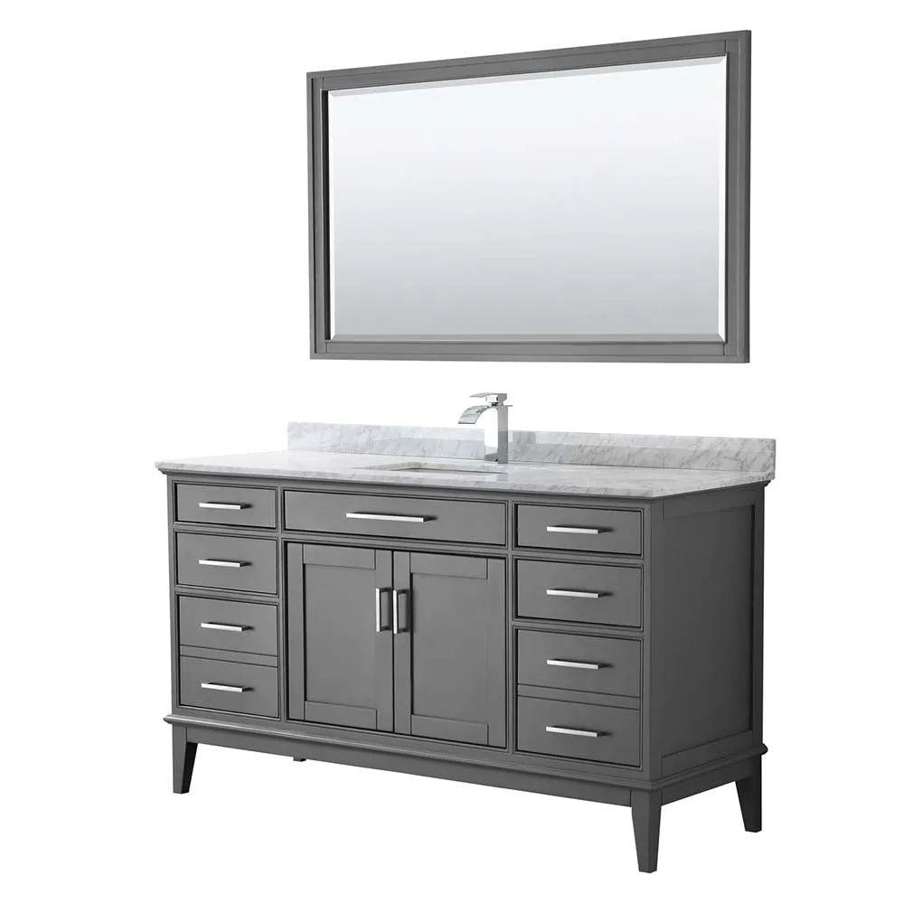 Margate 60 Inch Single Bathroom Vanity in Dark Gray