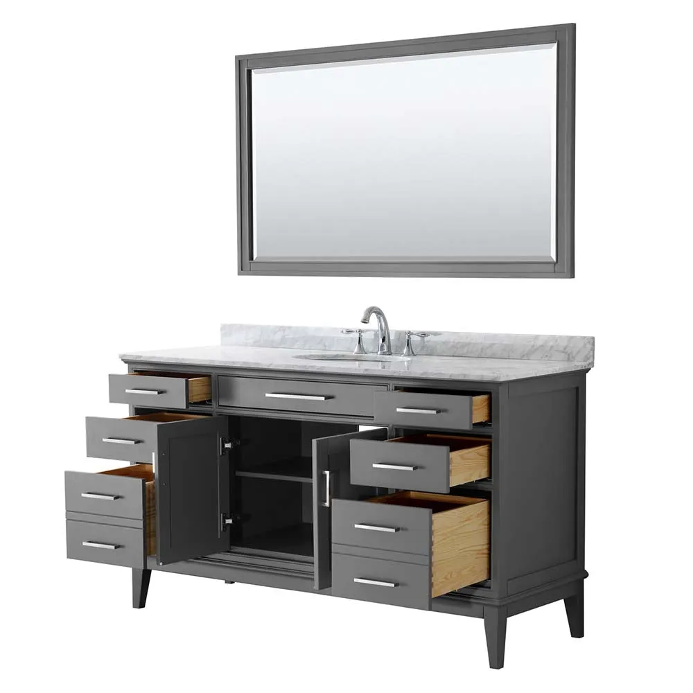 Margate 60 Inch Single Bathroom Vanity in Dark Gray