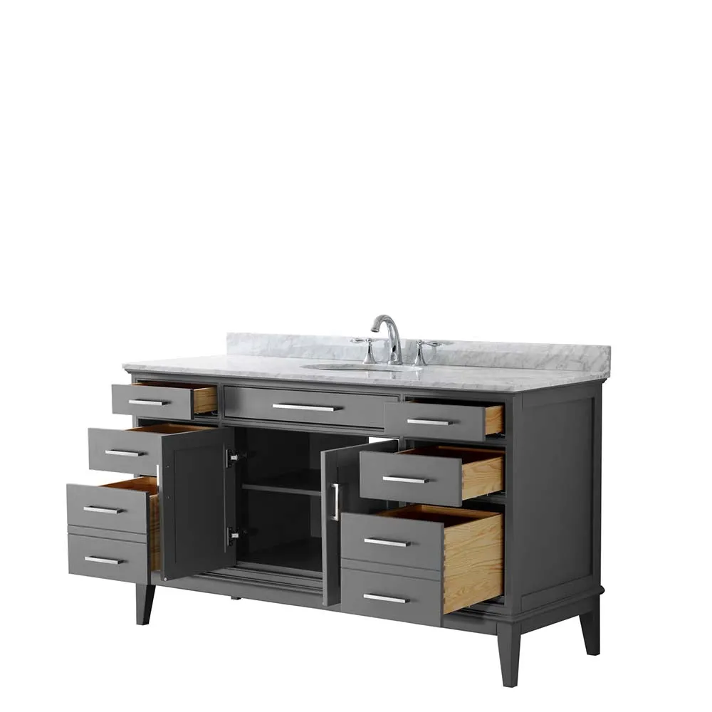 Margate 60 Inch Single Bathroom Vanity in Dark Gray