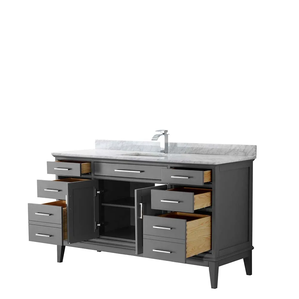 Margate 60 Inch Single Bathroom Vanity in Dark Gray