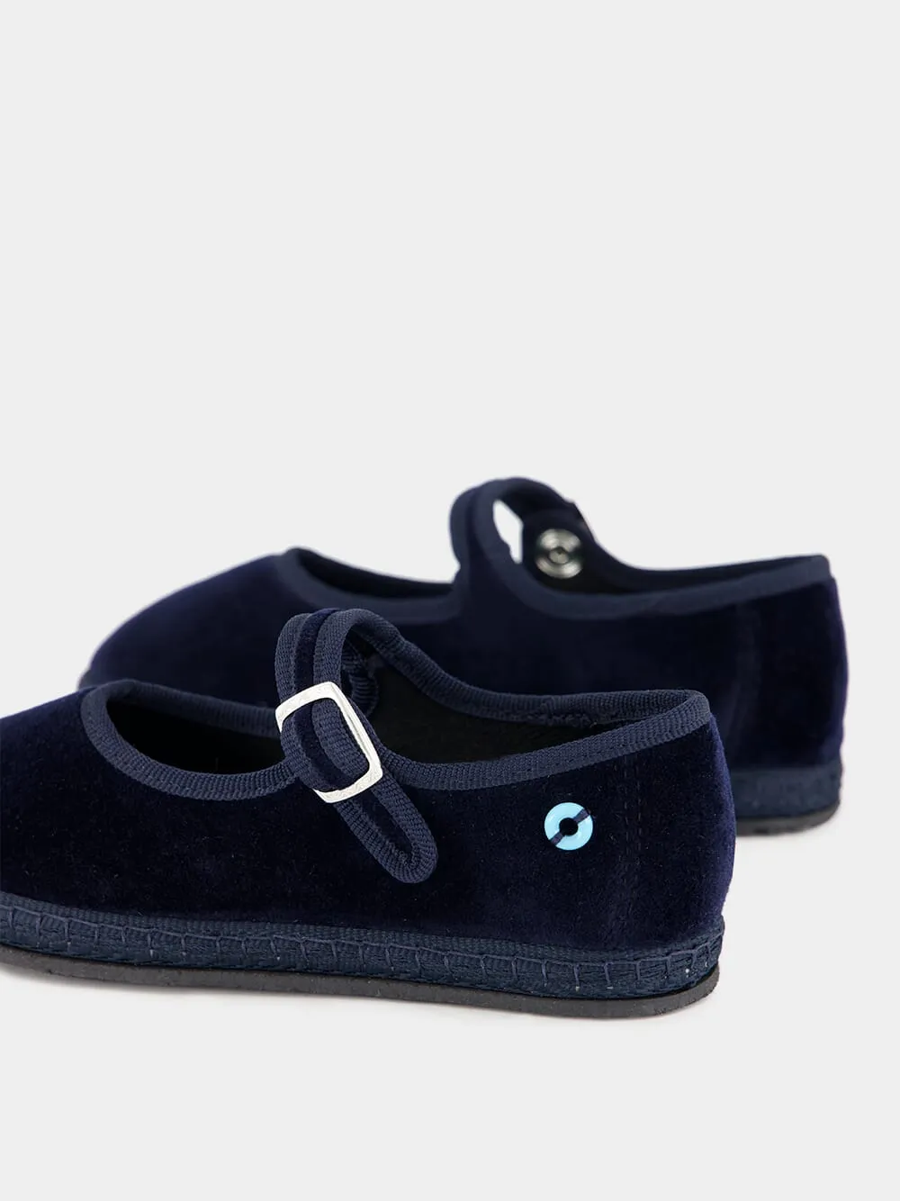 Mary Jane Bambino in Blue Mercantile Velvet