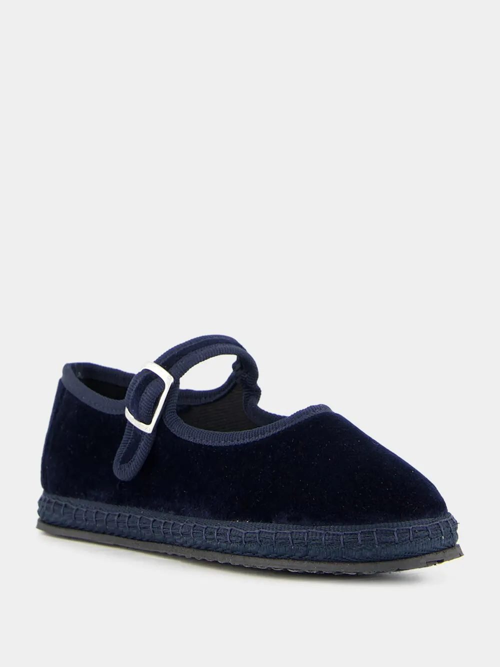 Mary Jane Bambino in Blue Mercantile Velvet
