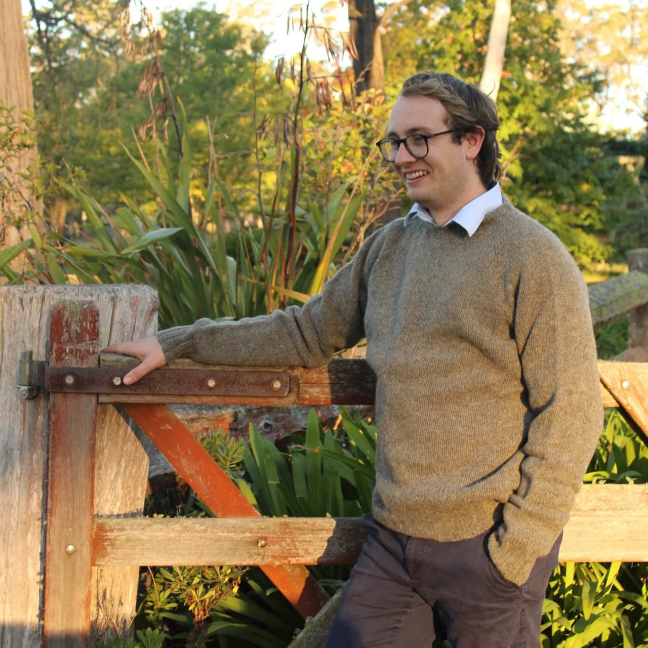 Men's Chunky Crew Jumper - Oyster