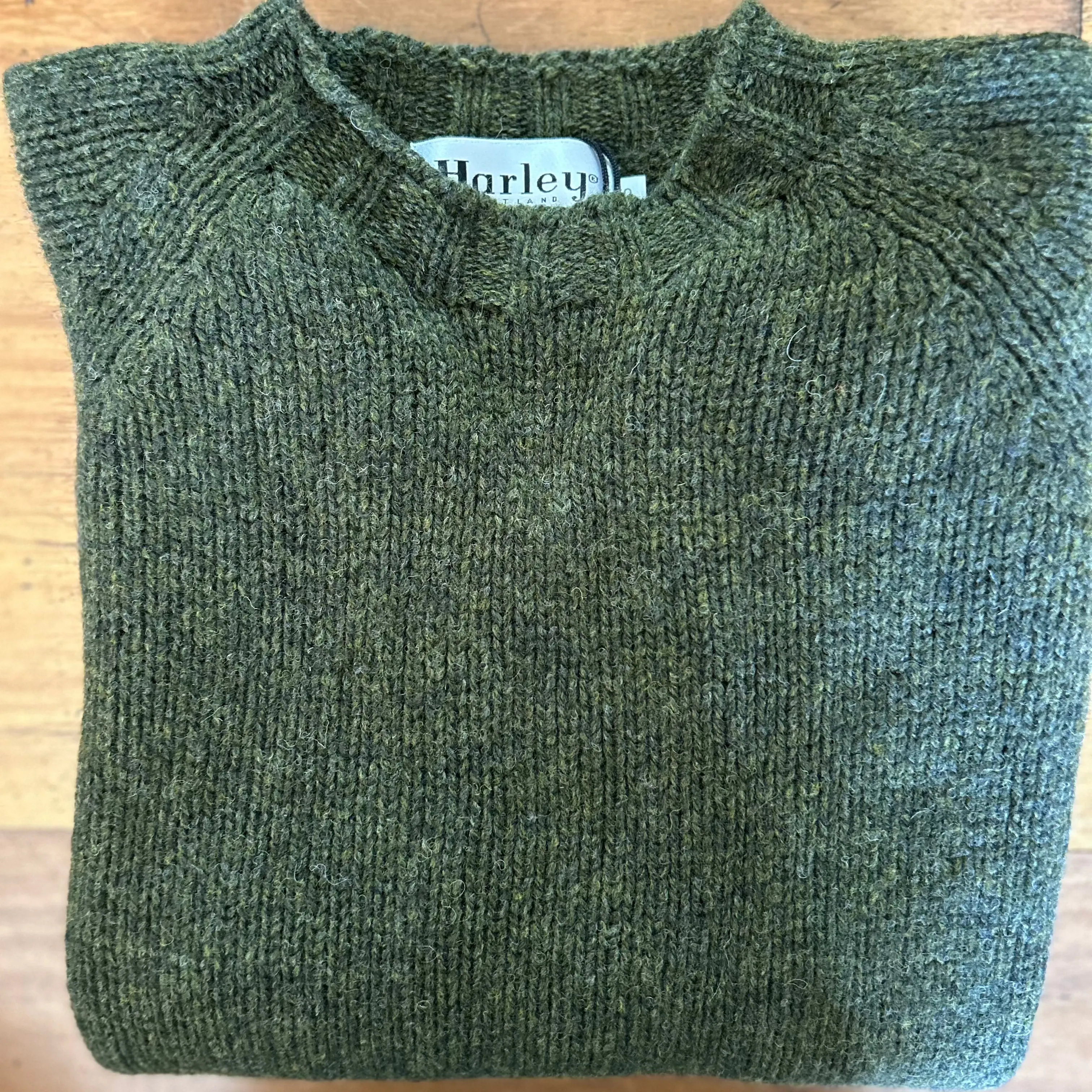 Men's Chunky Crew Jumper - Pine Shadow