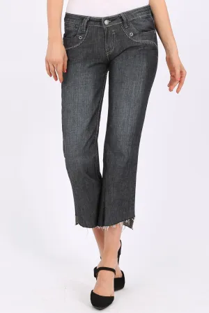 MISS PINKI Rebecca cropped jeans in black