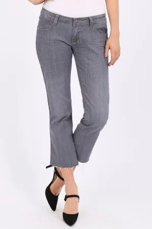 MISS PINKI River cropped jeans in grey