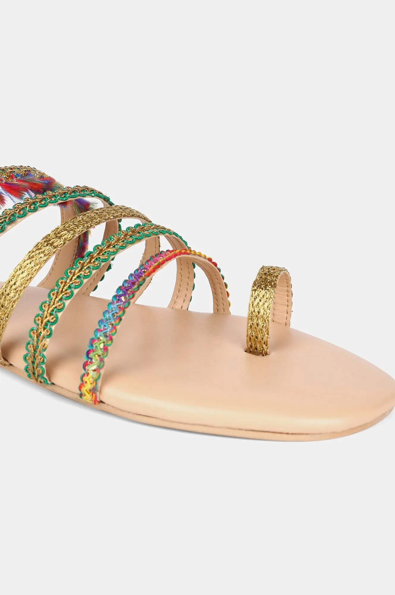 Multi Square Toe Textured Flat - ZDorris
