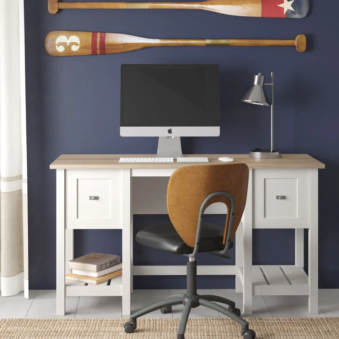Myrasol Desk Highland Dunes Color: Lintel Oak/Soft White